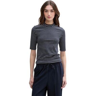 TOM TAILOR Denim T-shirt för kvinnor, 37169 – Liten marinblå vit randig, XXL TOM TAILOR Denim T-shirt för kvinnor, 37169 – Liten marinblå vit randig, XXL
