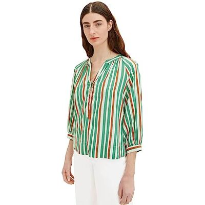 TOM TAILOR Damer Blus 1035880, 31120 Multicolor Vertical Stripe, 46 TOM TAILOR Damer Blus 1035880, 31120 Multicolor Vertical Stripe, 46
