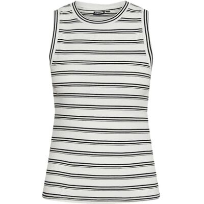 PIECES PCADIE SL Tank TOP BC, Cloud Dancer/detalj: svart, L PIECES PCADIE SL Tank TOP BC, Cloud Dancer/detalj: svart, L
