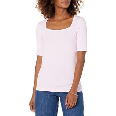 Amazon Essentials Women's T-shirt med smal passform med halvärm och fyrkantig hals, Ljusrosa, XS Amazon Essentials Women's T-shirt med smal passform med halvärm och fyrkantig hals, Ljusrosa, XS