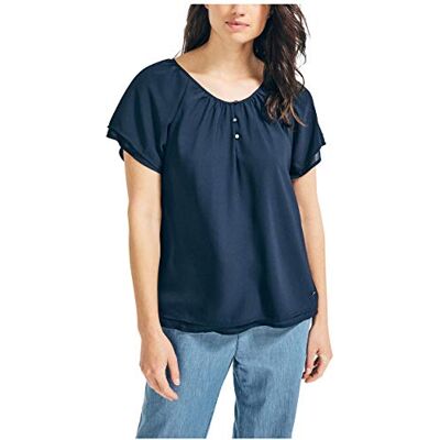 Nautica kvinnor chiffong raglan ärm topp blus Nautica kvinnor chiffong raglan ärm topp blus