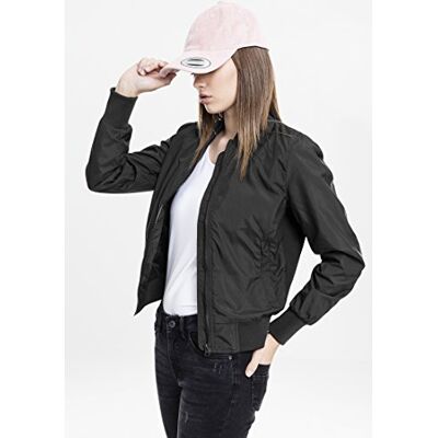 Urban Classics damer bomberjacka TB1217 damer ljus bomberjacka färg: svart i storlek: X-Small, Svart Urban Classics damer bomberjacka TB1217 damer ljus bomberjacka färg: svart i storlek: X-Small, Svart
