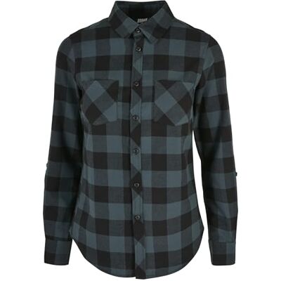 Urban Classics kvinnors damer turnup rutig flanell skjorta, Jasper/svart, L Urban Classics kvinnors damer turnup rutig flanell skjorta, Jasper/svart, L
