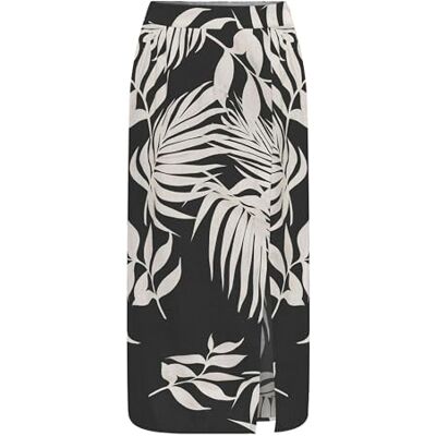 ONLY Onlnova Life Elite Lamar Slit Skirt AOP, svart, XL ONLY Onlnova Life Elite Lamar Slit Skirt AOP, svart, XL