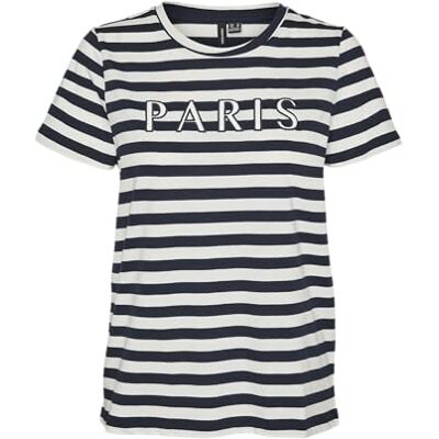 VERO MODA VMFIRA Francis SS TOP Box JRS GA, Marinblazer/ränder: vit, M VERO MODA VMFIRA Francis SS TOP Box JRS GA, Marinblazer/ränder: vit, M