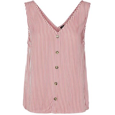 VERO MODA VMBUMPY SL TOP WVN GA NOOS, Cayene/ränder: vit, XS VERO MODA VMBUMPY SL TOP WVN GA NOOS, Cayene/ränder: vit, XS