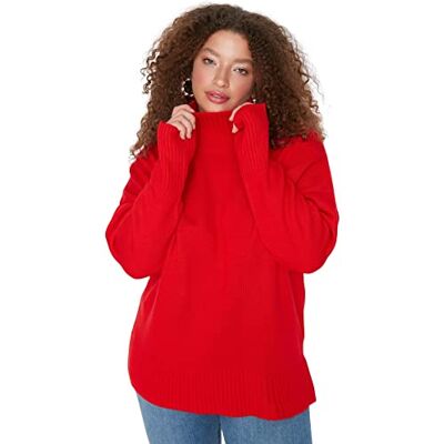 Trendyol Dam TBBAW23AN00136/Kırmızı sweatshirt, röd, 3XL, Röd Trendyol Dam TBBAW23AN00136/Kırmızı sweatshirt, röd, 3XL, Röd