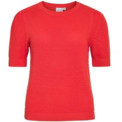 Vila Neck Knit Toppar Vidalo-Crew Neck Jersey, S/S, Noos, Hibiskus, S Dam, hibiskus, S Vila Neck Knit Toppar Vidalo-Crew Neck Jersey, S/S, Noos, Hibiskus, S Dam, hibiskus, S