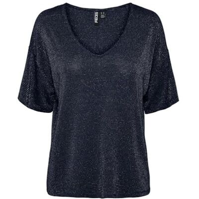 PIECES dam Pcbillo Oversized Tee Lurex Stripes Noos T-tröja PIECES dam Pcbillo Oversized Tee Lurex Stripes Noos T-tröja
