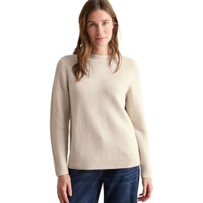 Cecil dam tvåfärgad strukturtröja, Pärla beige, XL Cecil dam tvåfärgad strukturtröja, Pärla beige, XL