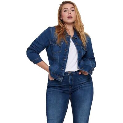 ONLY Carmakoma Dam Carwespa Life denim jacka MBD Noos jeansjacka, Mellanblå denim, 48 ONLY Carmakoma Dam Carwespa Life denim jacka MBD Noos jeansjacka, Mellanblå denim, 48