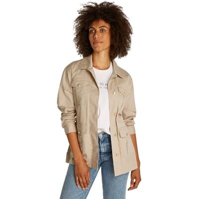 Tommy Hilfiger kvinnors guldknapp bruksjacka WW0WW45933, khaki, XXL, Kaki (sandelträ), XXL Tommy Hilfiger kvinnors guldknapp bruksjacka WW0WW45933, khaki, XXL, Kaki (sandelträ), XXL