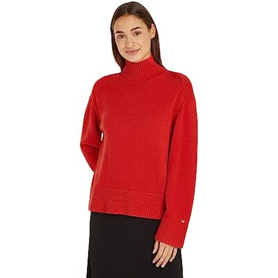 Tommy Hilfiger kvinnors ullblandning Mock-nk tröja pullover, Fyrverkeri, XL Tommy Hilfiger kvinnors ullblandning Mock-nk tröja pullover, Fyrverkeri, XL