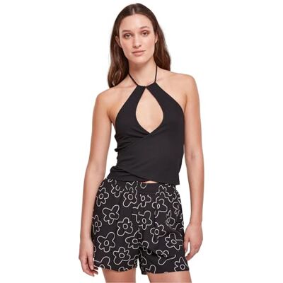 Urban Classics damer topp damer kort wraped Neckholder Top svart XL, svart, XL Urban Classics damer topp damer kort wraped Neckholder Top svart XL, svart, XL