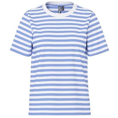 PIECES Dam Pcria Ss Tee Stripes Noos Bc T-shirt, Hydrangea/ränder: ljusvit, XS PIECES Dam Pcria Ss Tee Stripes Noos Bc T-shirt, Hydrangea/ränder: ljusvit, XS