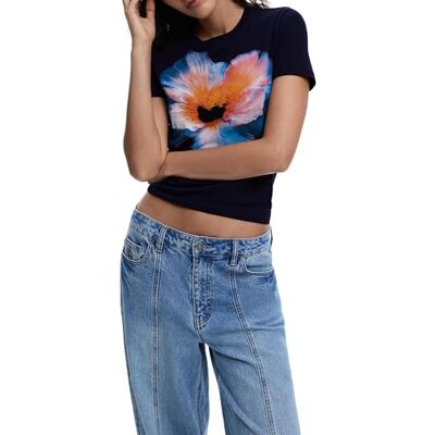 Desigual T-SHIRT MANICHE CORTE DONNA BLU Desigual T-SHIRT MANICHE CORTE DONNA BLU