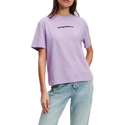 KARL LAGERFELD JEANS , Dam, Vanlig Kortärm Blur Logo T-Shirt, Vanlig Fit, Purpur, XL KARL LAGERFELD JEANS , Dam, Vanlig Kortärm Blur Logo T-Shirt, Vanlig Fit, Purpur, XL
