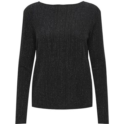 ONLY ONLCAROL L/S 2-vägs glitter mix top JRS, Svart/detalj: zigga svart, M ONLY ONLCAROL L/S 2-vägs glitter mix top JRS, Svart/detalj: zigga svart, M