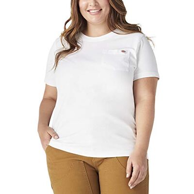 Dickies Dam plus size kortärmad tungvikt t-shirt, Vitt, XXL Dickies Dam plus size kortärmad tungvikt t-shirt, Vitt, XXL