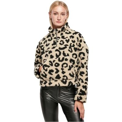 Urban Classics Dam kort AOP Sherpa Troyer kofta, Sandleo, S Urban Classics Dam kort AOP Sherpa Troyer kofta, Sandleo, S