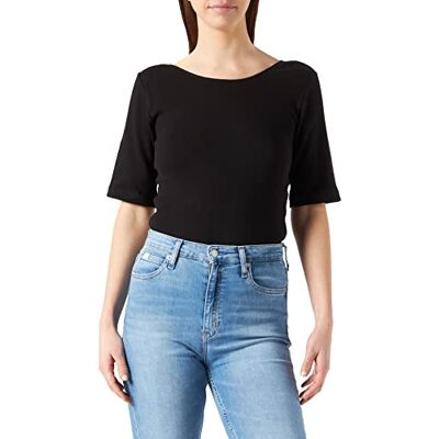 DESIRES Dareen dam ekologisk öppen rygg t-shirt blus, Svart, XS DESIRES Dareen dam ekologisk öppen rygg t-shirt blus, Svart, XS