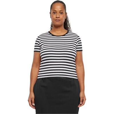 Urban Classics Dam T-Shirt kort randig T-shirt vit/svart XXL, vit/svart, XXL Urban Classics Dam T-Shirt kort randig T-shirt vit/svart XXL, vit/svart, XXL