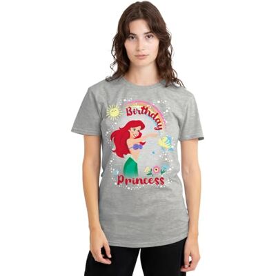 The Little Mermaid Den lilla sjöjungfrun födelsedagsprinsessan med Ariel och Flounder dam t-shirt, atletisk ljung, X-Large, Atletisk Heather, XL The Little Mermaid Den lilla sjöjungfrun födelsedagsprinsessan med Ariel och Flounder dam t-shirt, atletisk ljung, X-Large, Atletisk Heather, XL