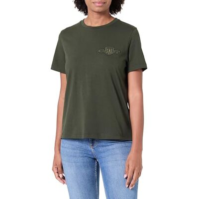 GANT REG Tonal Shield SS T-shirt, Grön, S GANT REG Tonal Shield SS T-shirt, Grön, S