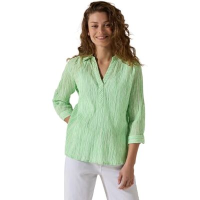 Cecil Randig Seersucker blus för kvinnor, Iced Neon Green, XS Cecil Randig Seersucker blus för kvinnor, Iced Neon Green, XS