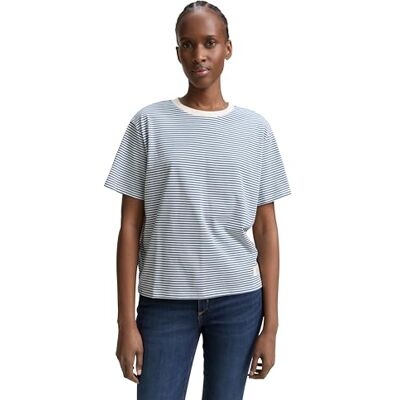 TOM TAILOR Denim T-shirt för kvinnor, 38540 – Small Dusty Blue White Stripe, S TOM TAILOR Denim T-shirt för kvinnor, 38540 – Small Dusty Blue White Stripe, S