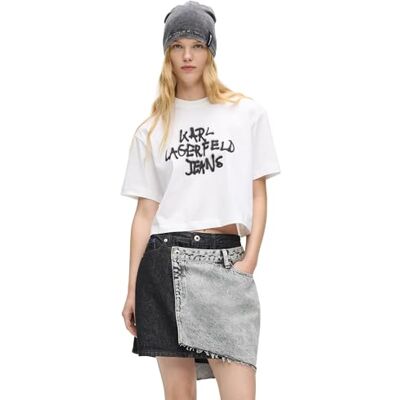 KARL LAGERFELD JEANS dam , Women's, Regular Cropped Graffiti Tee, Regular Fit T-tröja KARL LAGERFELD JEANS dam , Women's, Regular Cropped Graffiti Tee, Regular Fit T-tröja
