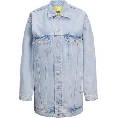 JJXX JXALISON överdimensionerad lång jacka för kvinnor CR503 NOO, Ljusblå denim, L JJXX JXALISON överdimensionerad lång jacka för kvinnor CR503 NOO, Ljusblå denim, L