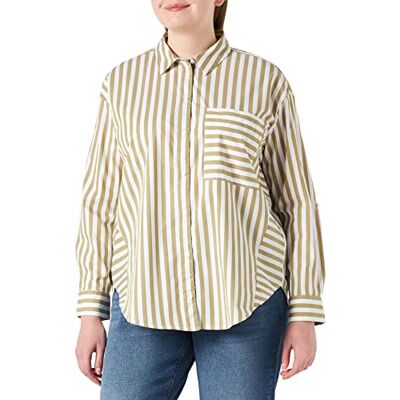TOM TAILOR Damer skjorta blus med ränder 1030325, 29264 Olive White Vertical Stripe, 40 TOM TAILOR Damer skjorta blus med ränder 1030325, 29264 Olive White Vertical Stripe, 40