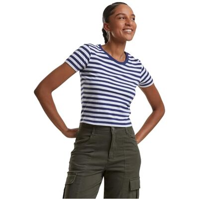 Urban Classics Dam-t-shirt kort randig t-shirt vit/mörkblå XXL, Vit/mörkblå, XXL Urban Classics Dam-t-shirt kort randig t-shirt vit/mörkblå XXL, Vit/mörkblå, XXL