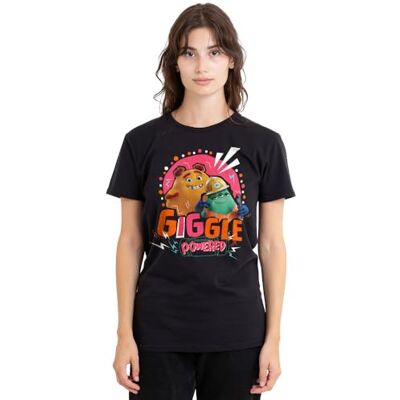 Disney dam Monsters At Work Giggle Powered With Val And Cutter Ladies T Shirt, Black T-tröja Disney dam Monsters At Work Giggle Powered With Val And Cutter Ladies T Shirt, Black T-tröja