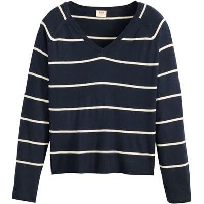 Levi's Petal Vneck tröja Stephanie Stripe NAV, stephanie stripe nav, M Levi's Petal Vneck tröja Stephanie Stripe NAV, stephanie stripe nav, M