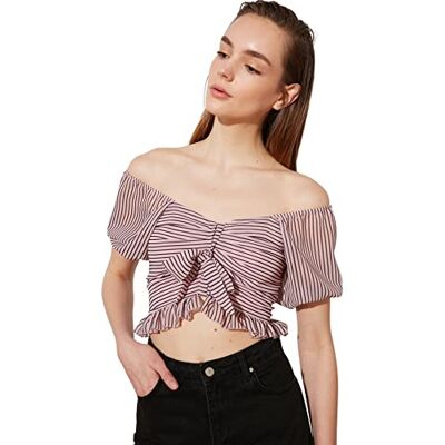 Trendyol Kvinnors rosa crop Blouse, 34 Trendyol Kvinnors rosa crop Blouse, 34