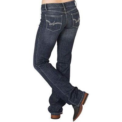 Wrangler flickors western stretch stövel skuren jeans, Marinblått Xsp, 15-36 Wrangler flickors western stretch stövel skuren jeans, Marinblått Xsp, 15-36
