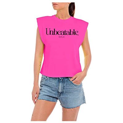 Replay T-shirt dam, 817 rosa fluo, L Replay T-shirt dam, 817 rosa fluo, L