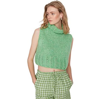 Trendyol Rundhalscoupé flerfärgad figurbetont strickwest tröja, Mint, M dam, Mint, M Trendyol Rundhalscoupé flerfärgad figurbetont strickwest tröja, Mint, M dam, Mint, M