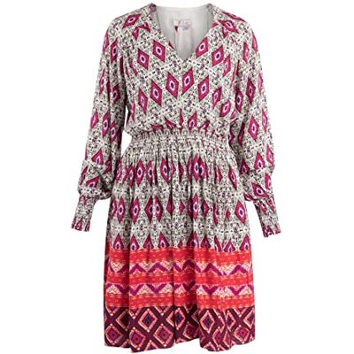 isha Dam midiklänning 19323096-IS01, röd flerfärgad, XS, Midiklänning, XS isha Dam midiklänning 19323096-IS01, röd flerfärgad, XS, Midiklänning, XS