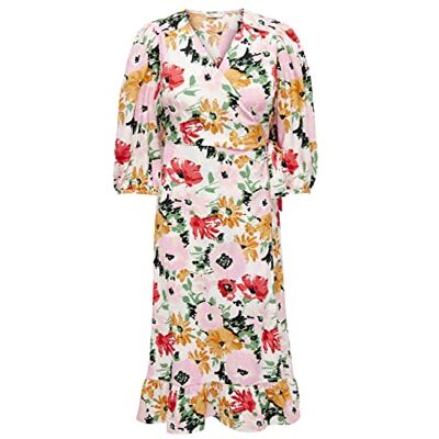 ONLY Dam omlottklänning ONLOLIVIA lång klänning, Moln dansare/kamil blomma, XL ONLY Dam omlottklänning ONLOLIVIA lång klänning, Moln dansare/kamil blomma, XL