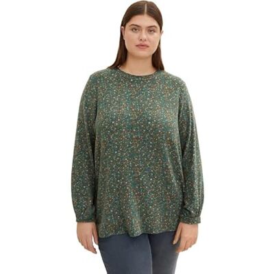 TOM TAILOR Damer Plus Size T-shirt med mönster 1035011, 30726 Printed Minimal Cosy Fabric, 44 TOM TAILOR Damer Plus Size T-shirt med mönster 1035011, 30726 Printed Minimal Cosy Fabric, 44