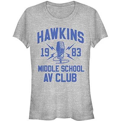Stranger Things Dam Hawkins AV Club kortärmad t-shirt, Heather Grey, XL, Grå ljung, XL Stranger Things Dam Hawkins AV Club kortärmad t-shirt, Heather Grey, XL, Grå ljung, XL