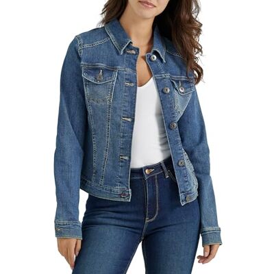 Wrangler Authentics Dam Stretch Denim Jacka, Väderbeständig, XL Wrangler Authentics Dam Stretch Denim Jacka, Väderbeständig, XL