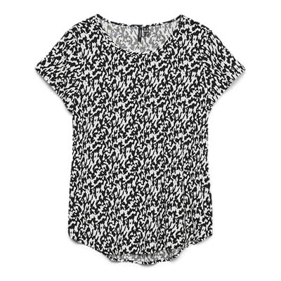 VERO MODA Vmbella Ss Top AOP WVN Ga, svart, L VERO MODA Vmbella Ss Top AOP WVN Ga, svart, L