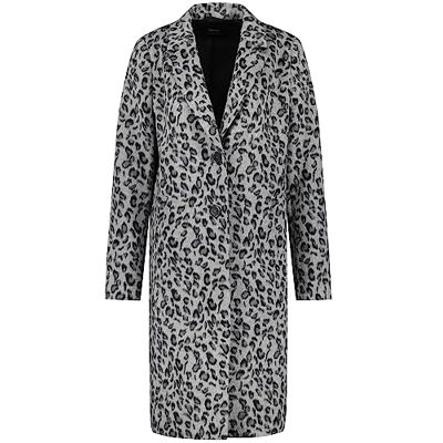 Taifun kort damkappa med leopardmönster långärmad kappa ull kort kappa djurtryck, Dimmönstrad, 40 Taifun kort damkappa med leopardmönster långärmad kappa ull kort kappa djurtryck, Dimmönstrad, 40