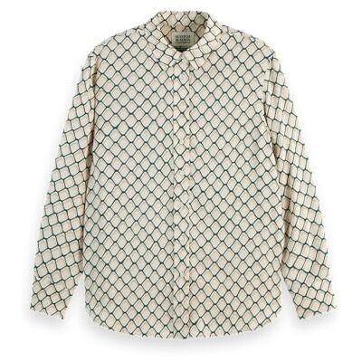 Scotch & Soda Tryckt avslappnad passform skjorta, Doubles Net 127, 38 Scotch & Soda Tryckt avslappnad passform skjorta, Doubles Net 127, 38