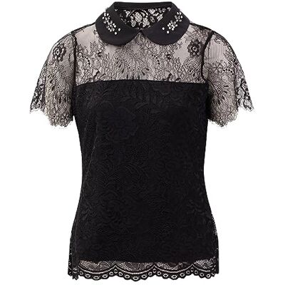 Morgan T-shirt för kvinnor, Svart (Noir Noir), M Morgan T-shirt för kvinnor, Svart (Noir Noir), M