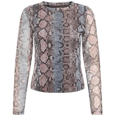 ONLY Onlnova L/S nättopp, Amber blå, M ONLY Onlnova L/S nättopp, Amber blå, M
